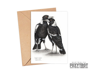 Magpie Lovebirds Card