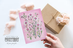 Pink Flannel Flower Card